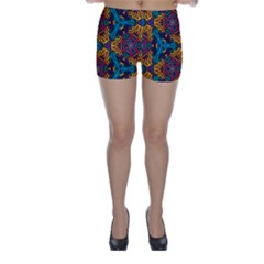 Grubby Colors Kaleidoscope Pattern Skinny Shorts by Pakrebo