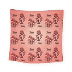 Funny Mushroom Pattern Square Tapestry (small) by FantasyWorld7
