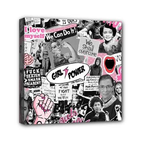 Feminism Collage  Mini Canvas 6  X 6  (stretched) by Valentinaart