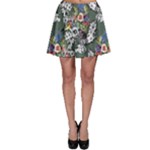 Vintage flowers and birds pattern Skater Skirt