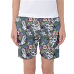 Vintage flowers and birds pattern Women s Basketball Shorts