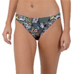 Vintage flowers and birds pattern Band Bikini Bottom