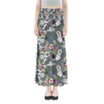 Vintage flowers and birds pattern Full Length Maxi Skirt