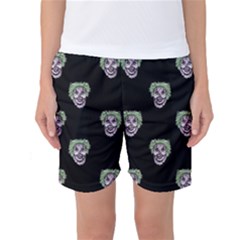 Creepy Zombies Motif Pattern Illustration Women s Basketball Shorts by dflcprintsclothing