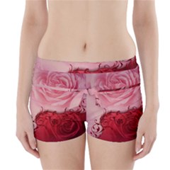 Elegant Floral Design, Wonderful Roses Boyleg Bikini Wrap Bottoms by FantasyWorld7