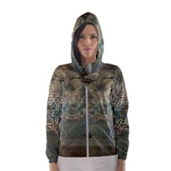 Celtic Knot On Vintage Background Women s Hooded Windbreaker by FantasyWorld7