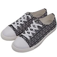 Black And White Filigree Women s Low Top Canvas Sneakers by retrotoomoderndesigns
