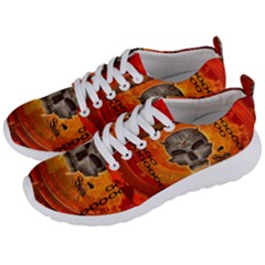 Awesome Skull With Celtic Knot With Fire On The Background Men s Lightweight Sports Shoes by FantasyWorld7