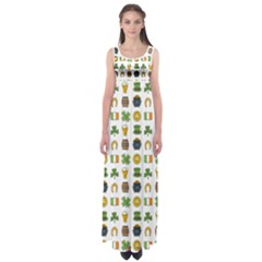 St Patricks Day Pattern Empire Waist Maxi Dress by Valentinaart