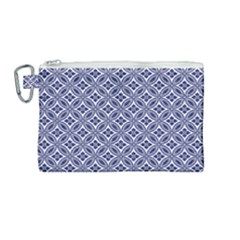 Wreath Differences Indigo Deep Blue Canvas Cosmetic Bag (medium) by Pakrebo