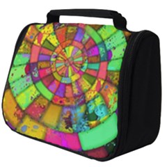Color Abstract Rings Circle Center Full Print Travel Pouch (big) by Pakrebo