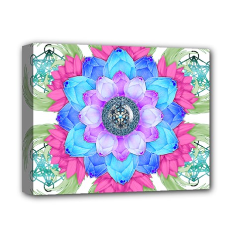 Lotus Flower Bird Metatron S Cube Deluxe Canvas 14  X 11  (stretched) by Pakrebo