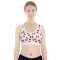 Red Apple Core Funny Retro Pattern Half on white background Sports Bra With Pocket View1