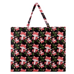 Fox And Trees Pattern Zipper Large Tote Bag by snowwhitegirl