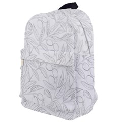 Organic Olive Leaves Pattern Hand Drawn Black And White Classic Backpack by genx