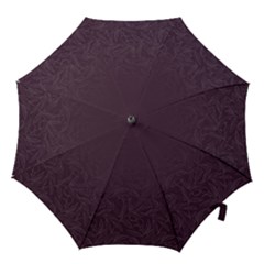 Organic Olive Leaves Pattern Hand Drawn Purple Red Wine Hook Handle Umbrellas (small) by genx