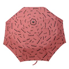 Funny Bacon Slices Pattern Infidel Vintage Red Meat Background  Folding Umbrellas by genx