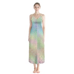Pastel Mermaid Sparkles Button Up Chiffon Maxi Dress by retrotoomoderndesigns