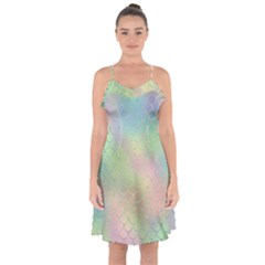 Pastel Mermaid Sparkles Ruffle Detail Chiffon Dress by retrotoomoderndesigns