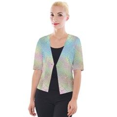Pastel Mermaid Sparkles Cropped Button Cardigan