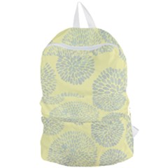 Spring Dahlia Print - Pale Yellow & Light Blue Foldable Lightweight Backpack by WensdaiAmbrose