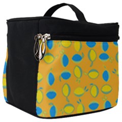 Lemons Ongoing Pattern Texture Make Up Travel Bag (big) by Mariart