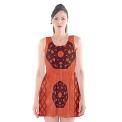 Elegant Decorative Celtic, Knot Scoop Neck Skater Dress by FantasyWorld7