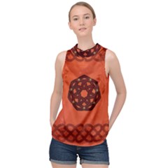 Elegant Decorative Celtic, Knot High Neck Satin Top by FantasyWorld7