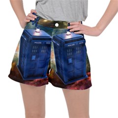 The Police Box Tardis Time Travel Device Used Doctor Who Stretch Ripstop Shorts by Sudhe