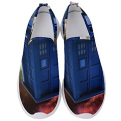 The Police Box Tardis Time Travel Device Used Doctor Who Men s Slip On Sneakers by Sudhe
