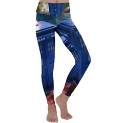 The Police Box Tardis Time Travel Device Used Doctor Who Kids  Lightweight Velour Classic Yoga Leggings by Sudhe