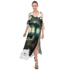 Time Machine Doctor Who Maxi Chiffon Cover Up Dress by Sudhe