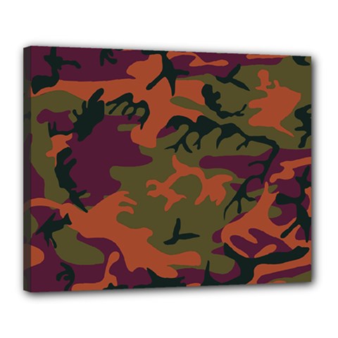 Camouflage Orange Canvas 20  X 16  (stretched) by snowwhitegirl