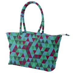 Retro Teal Green Geometric Pattern Canvas Shoulder Bag by snowwhitegirl