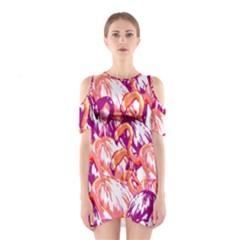 Flamingos Shoulder Cutout One Piece Dress by StarvingArtisan