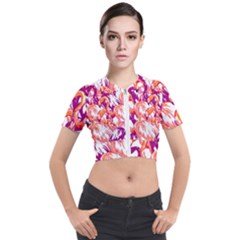 Flamingos Short Sleeve Cropped Jacket by StarvingArtisan