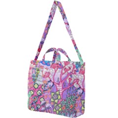 Trippy Forest Full Version Square Shoulder Tote Bag by okhismakingart