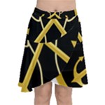 Colombian Navy Sleeve Insignia Chiffon Wrap Front Skirt