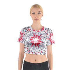 Flaming Sun Abstract Cotton Crop Top by okhismakingart