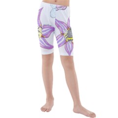 Flower And Insects Kids  Mid Length Swim Shorts by okhismakingart