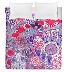 Floral Jungle Purple Duvet Cover Double Side (queen Size) by okhismakingart