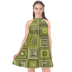 Electric Field Art Xvi Halter Neckline Chiffon Dress  by okhismakingart