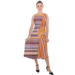 Electric Field Art Xxii Midi Tie-back Chiffon Dress by okhismakingart