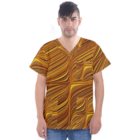 Electric Field Art Xxix Men s V-neck Scrub Top by okhismakingart