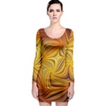 Electric Field Art LI Long Sleeve Bodycon Dress