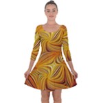 Electric Field Art LI Quarter Sleeve Skater Dress