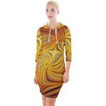 Electric Field Art LI Quarter Sleeve Hood Bodycon Dress
