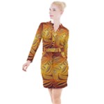 Electric Field Art LI Button Long Sleeve Dress