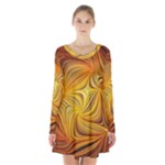 Electric Field Art LI Long Sleeve Velvet V-neck Dress
