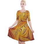 Electric Field Art LI Quarter Sleeve A-Line Dress